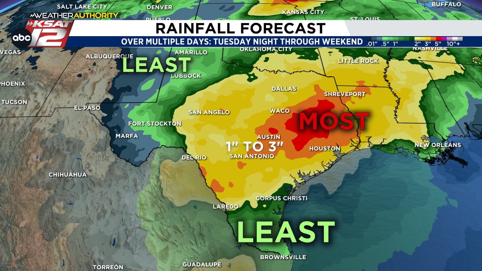 Potential Rainfall from Tuesday night through the weekend