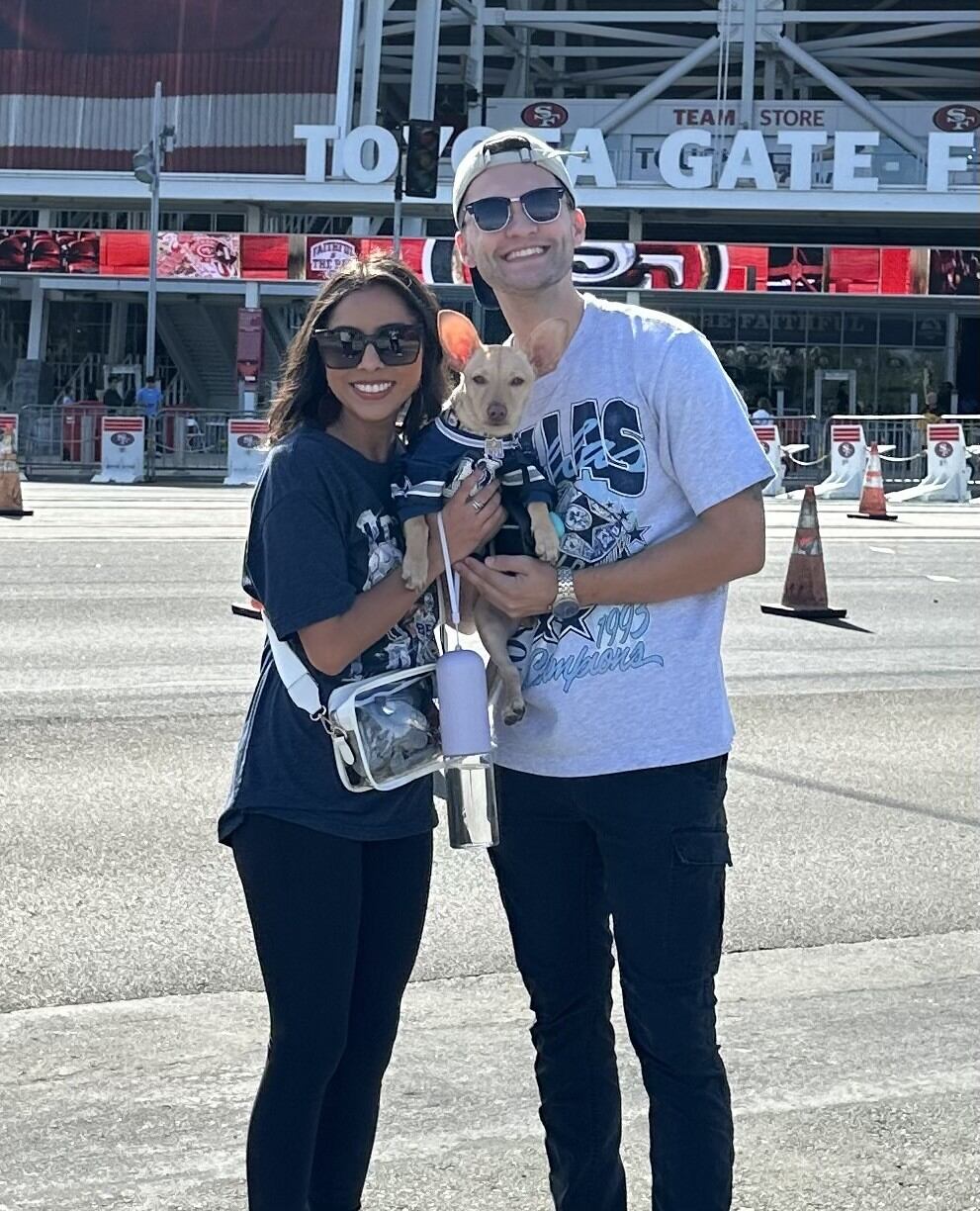 KSAT reporter Hannah Gonzales with her chihuahua Frankie.