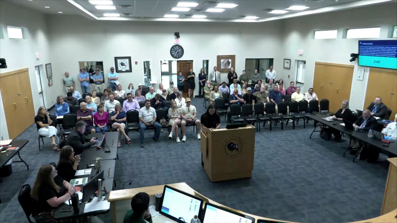 Butter's owner Jordan Campos addresses Cibolo city council last month.