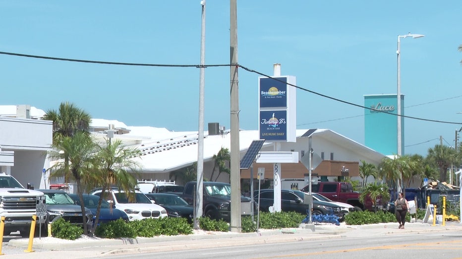 The Beachcomber Resort and Jimmy B’s signage on St. Pete Beach