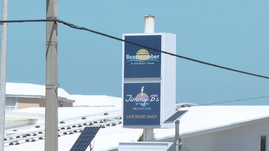 Jimmy B’s Beach Bar sign at The Beachcomber Resort