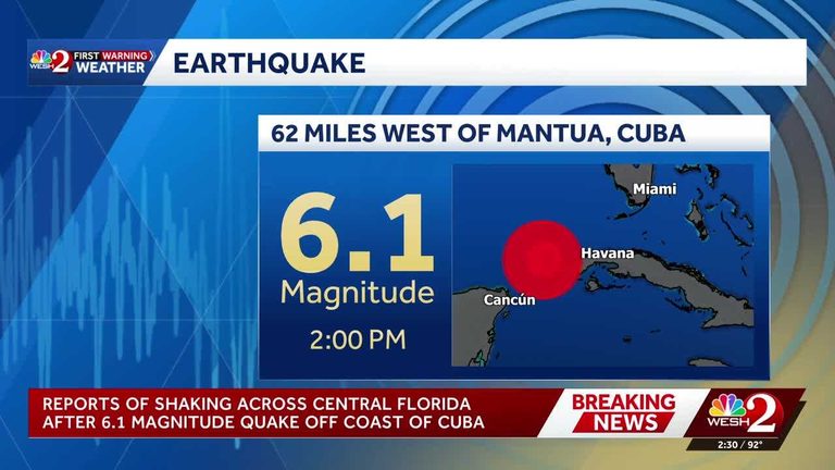 6 1 Magnitude Earthquake Near Cuba Shakes Central Florida