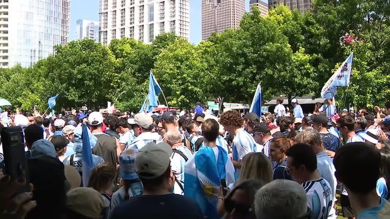 Argentina Fans Pack Klyde Warren Park