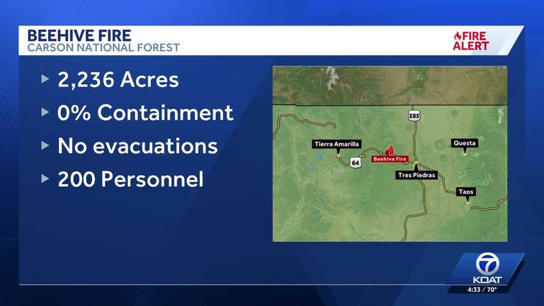 Beehive Fire Burns In Carson National Forest