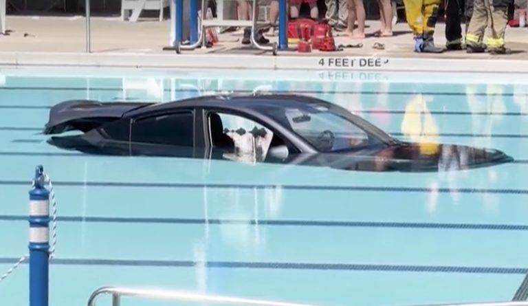 Connecticut Man Rescued After Car Lands In Pool
