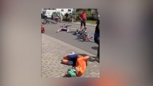 Cyclist Crashes After Mobility Scooter Enters Race Course