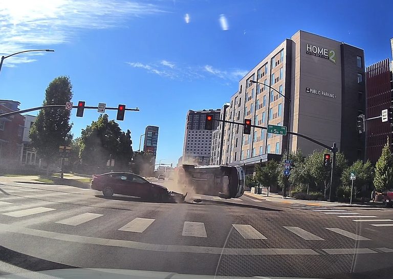 Downtown Boise Traffic Collision Caught On Dash Cam