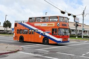 Dutch Orange Bus Arrives In Texas