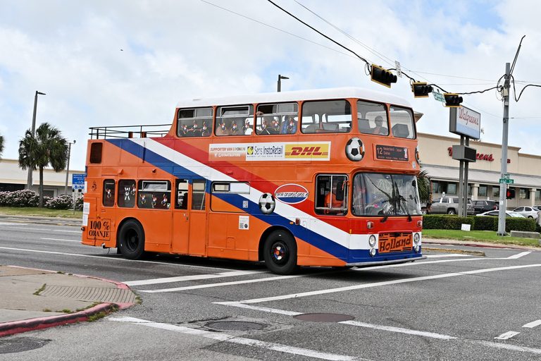 Dutch Orange Bus Arrives In Texas