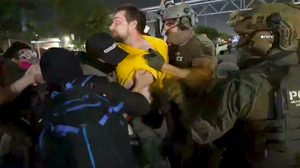 Federal Agents Arrest Protesters At Delaney Hall In Newark