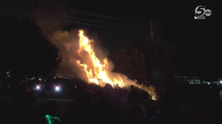 Fire Breaks Out At Mustang Fireworks Show
