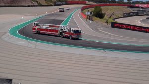 Fire Truck Drifts At Laguna Seca