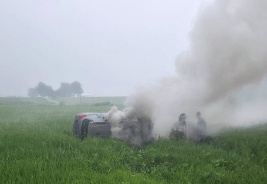 Four Heroes Rescue Driver In Burning Vehicle