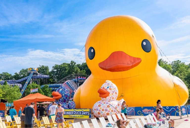 Giant Rubber Duck Attracts Crowds To Holiday World