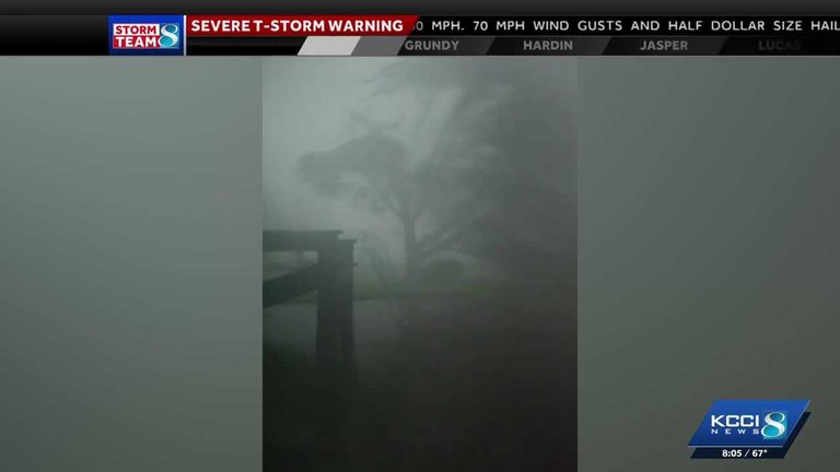 Iowa Storm Knocks Down Tree