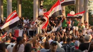 Iraq Fans Celebrate On Boston Common