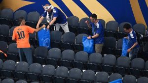 Japan Fans Clean Up After World Cup Match