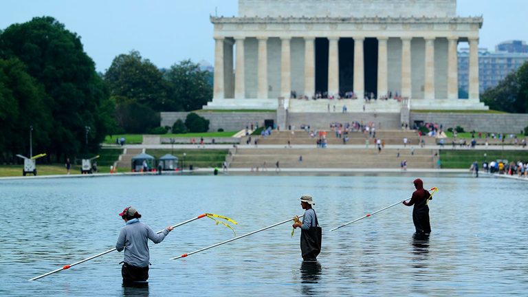 Lincoln Memorial Reflecting Pool Paint Chips