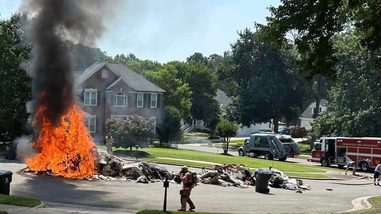 Lithium Ion Battery Causes Garbage Truck Fire In Morrisville