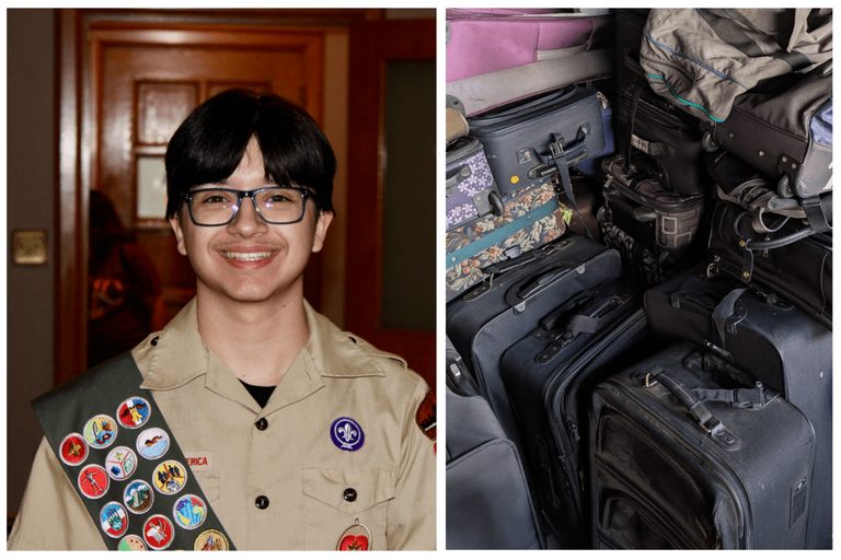 Marist High School Student Collects Luggage For Foster Kids