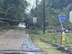 Montgomery County Road Closed Due To Fallen Tree