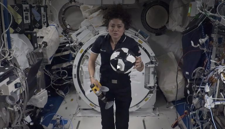 Nasa Astronaut Demonstrates Soccer Ball Physics