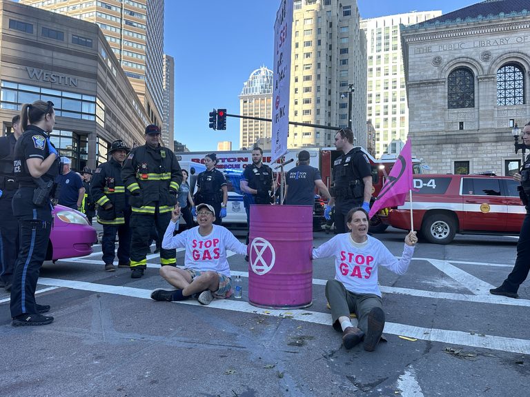 Protest Disrupts Traffic In Boston S Copley Square Ahead Of Fossil Fuel Forum