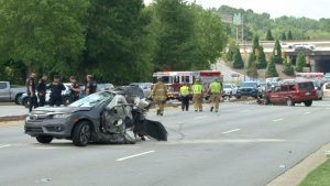 Raleigh Crash Closes South Saunders Street