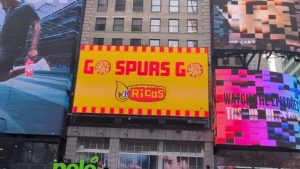 Ricos Shows Spurs Spirit In Times Square