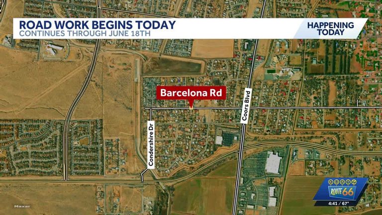 Road Improvements Underway On Barcelona Road In Albuquerque