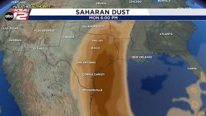 Saharan Dust Arrives Monday