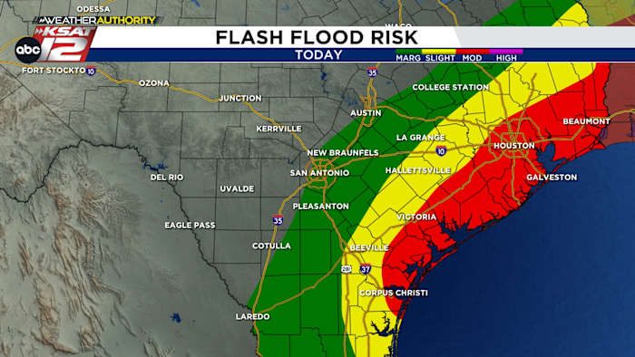 San Antonio Weather Spotty Rain Today