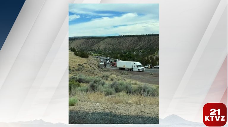 Semi Rolls Over On Prineville Grade