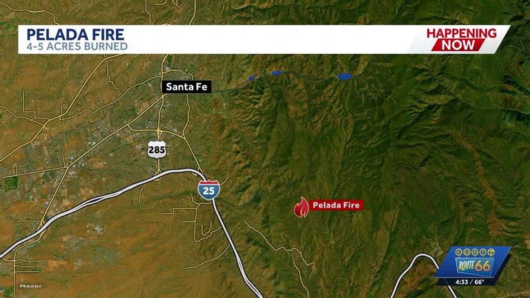 Small Wildfire Burning Southeast Of Santa Fe