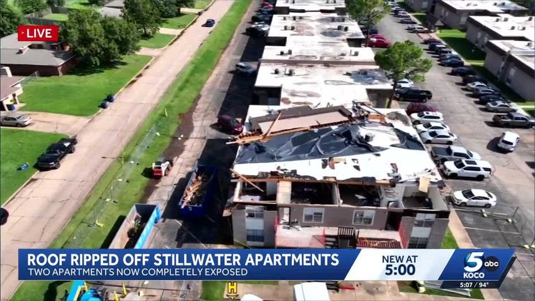 Stillwater Apartment Roof Ripped Off