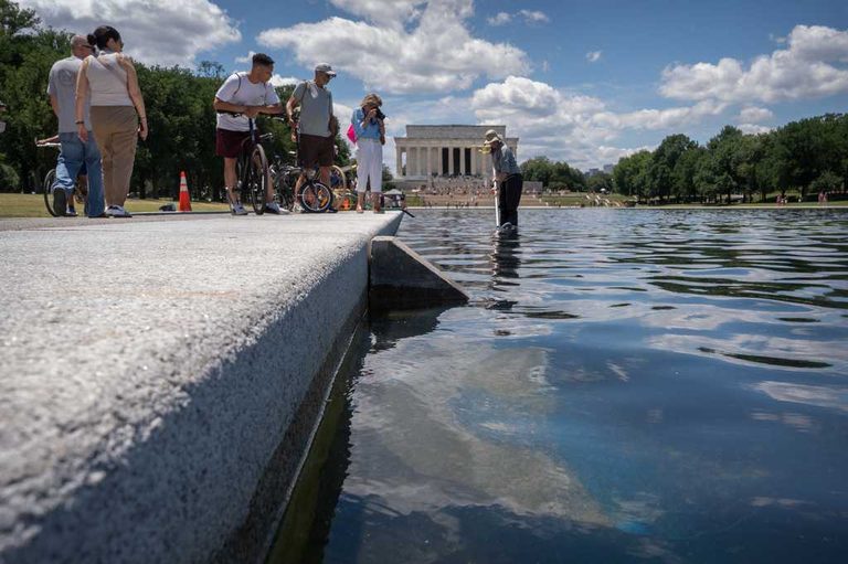 Trump Alleges Vandalism At Reflecting Pool