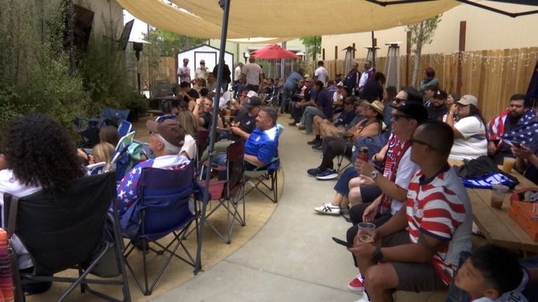 Us Soccer Fans Celebrate In Orcutt
