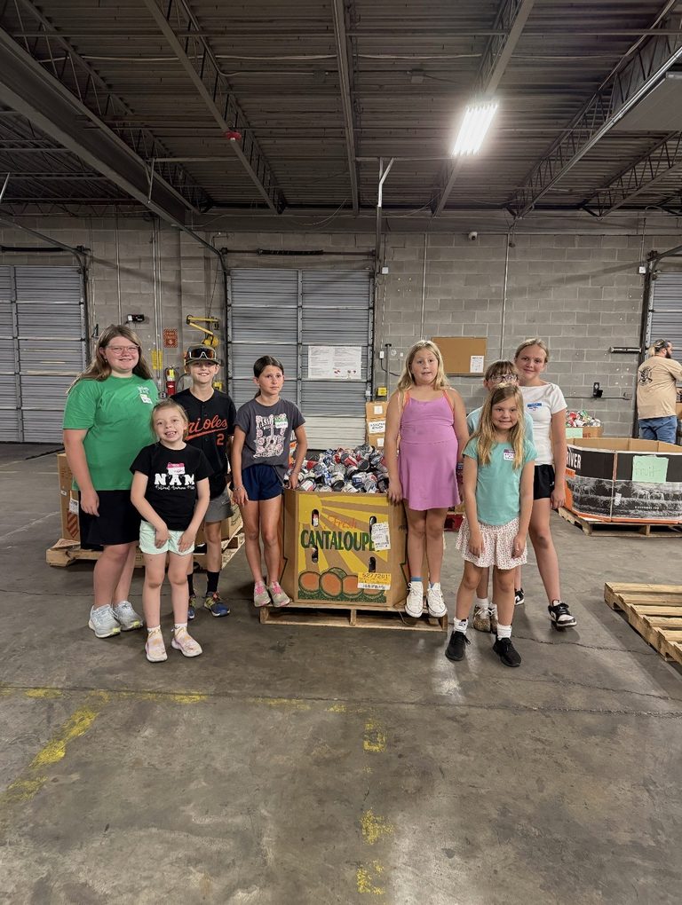 Vacation Bible School Students Help At Food Bank
