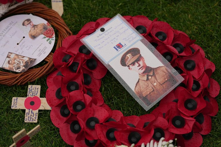 Wwi Soldier S Postcard Unites Family