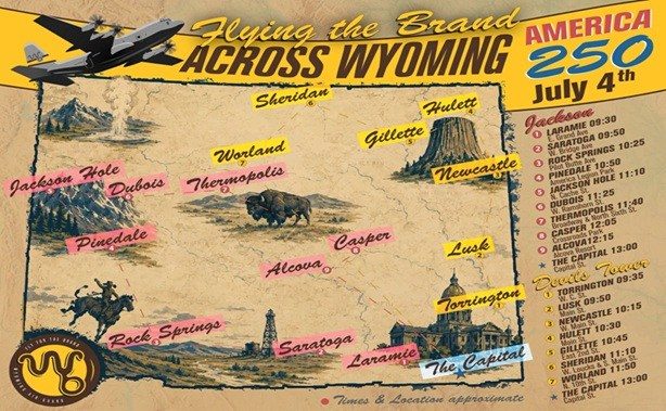 Wyoming Air National Guard Flyover For 250Th Celebration