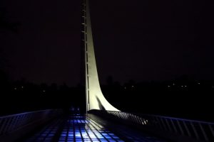 Redding's Sundial Bridge Glows as a Waving American Flag for Fourth of July Weekend