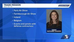 Arkansas Gov Sanders Heads To Europe
