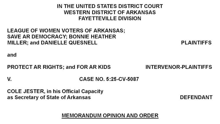 Arkansas Judge Blocks Ballot Measure Rules