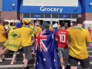 Australia Soccer Fans Take Over Walmart