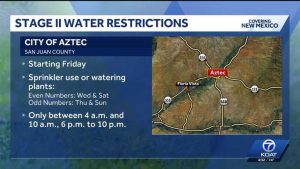Aztec Implements Stage 2 Water Restrictions