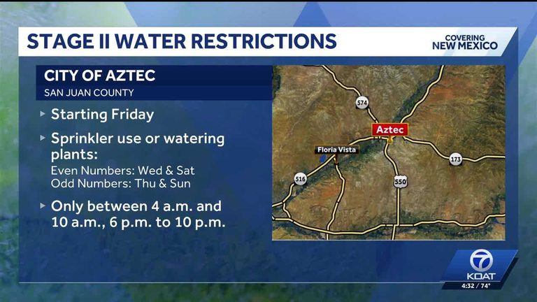 Aztec Implements Stage 2 Water Restrictions