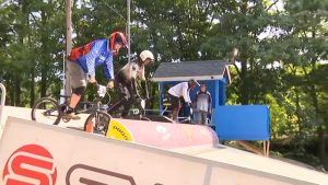 Bmx Riders Compete In Trumbull