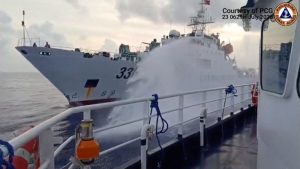 China Accused Of Firing Water Cannon At Philippine Vessels