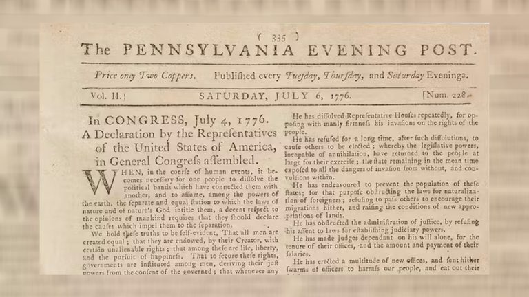 Declaration Of Independence Published