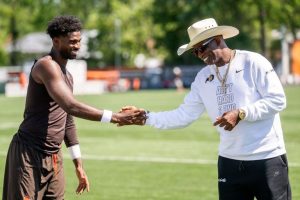 Deion Sanders Watches Son At Browns Camp